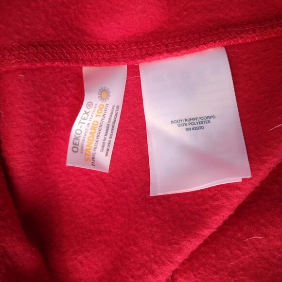 Lands End Ladies Size Medium Fitted Red 1/4 Zip Fleece Pullover - Picture 5 of 9